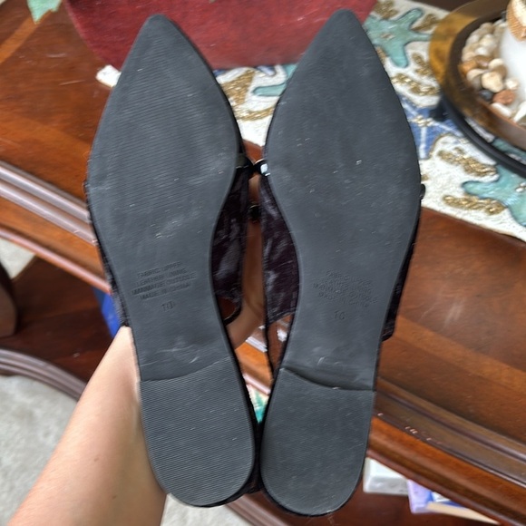 INTENTIONALLY BLANK SEVENTH VELVET SLINGBACK FLATS BLACK POINTED TOE BOW VINTAGE - Picture 13 of 16